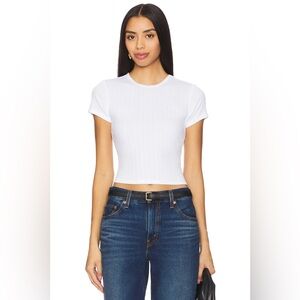 GOOD AMERICAN Pointelle Baby Tee